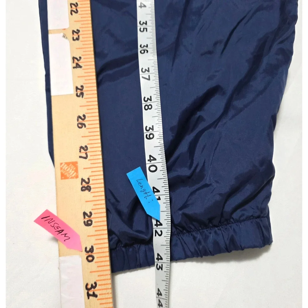 VTG Nike Windpants Mens XL Blue Nylon Track Pants Zipper Cuffs Lined Swoosh